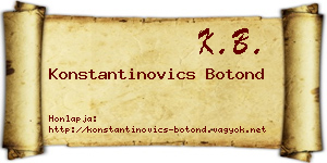 Konstantinovics Botond névjegykártya